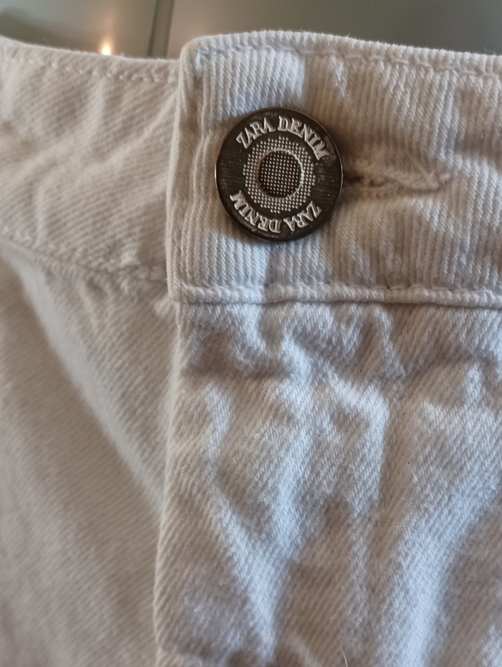 Zara White Cargo Barrel Leg Pants with Ankle Zips - Picture 7 of 9